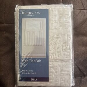 MAINSTAYS HOME Emily  Tier Pair Ivory [60" W ×‎ 36']